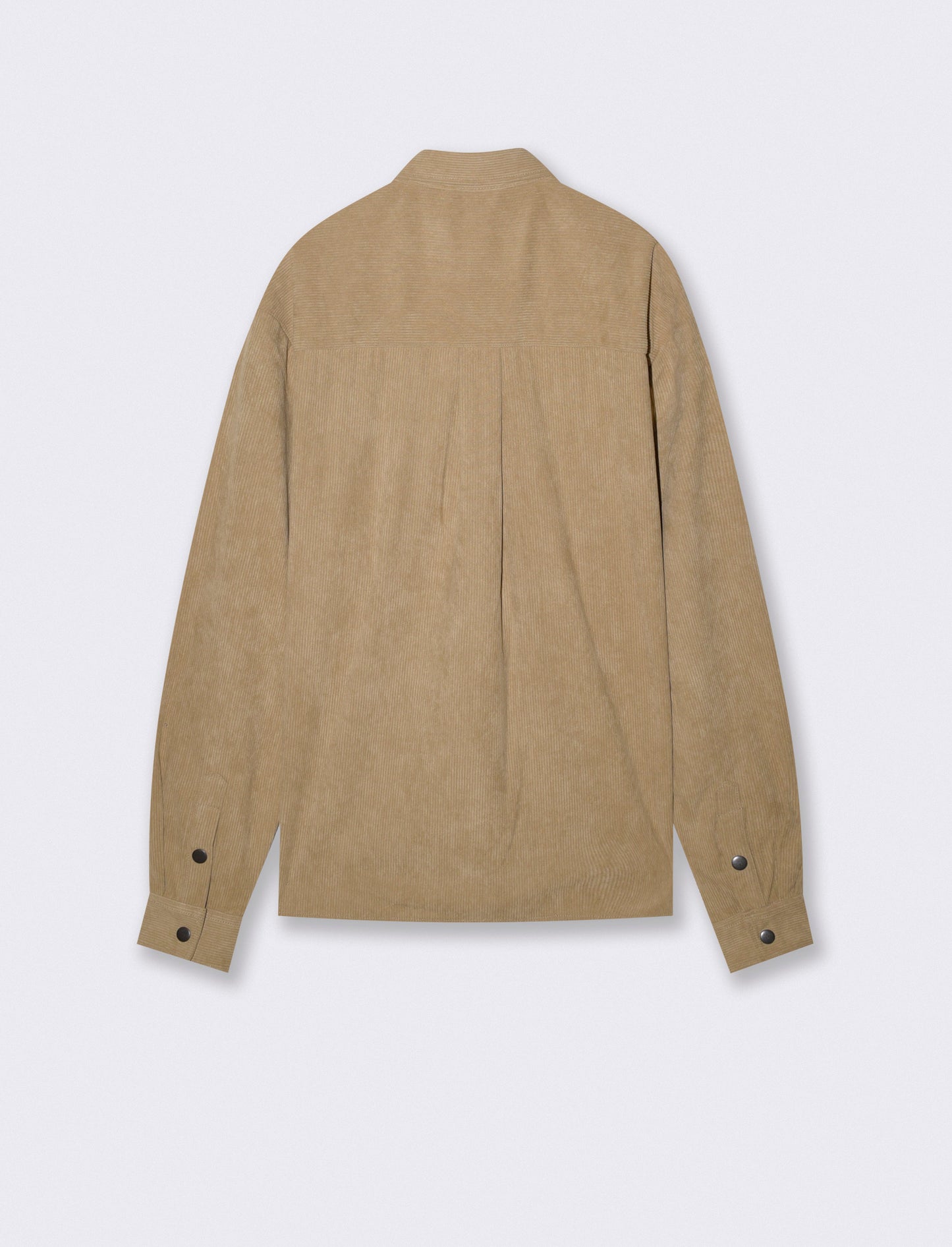Camicia in velluto regular fit con tasca - Beige