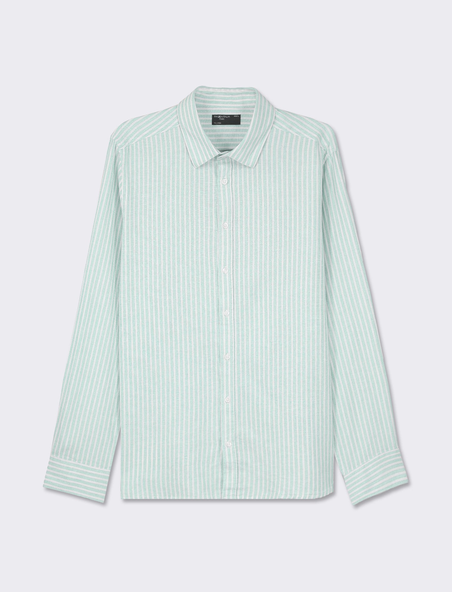 Camicia a righe regular fit - Verde