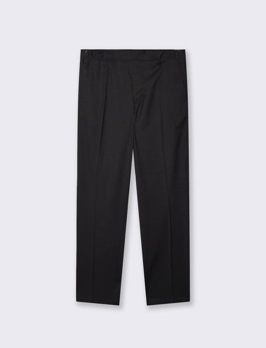 Pantaloni Chino Formali con Fibbia Laterale - Nero
