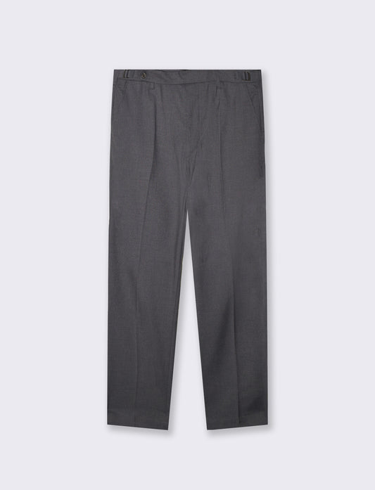 Pantaloni Chino Formali con Fibbia Laterale - Antracite melange