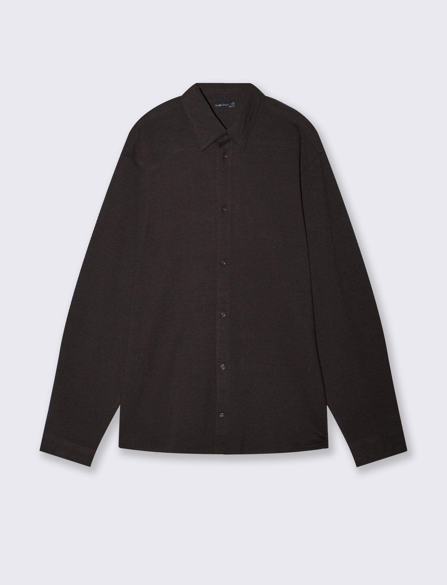 Camicia in cotone effetto maglia - moro/melange