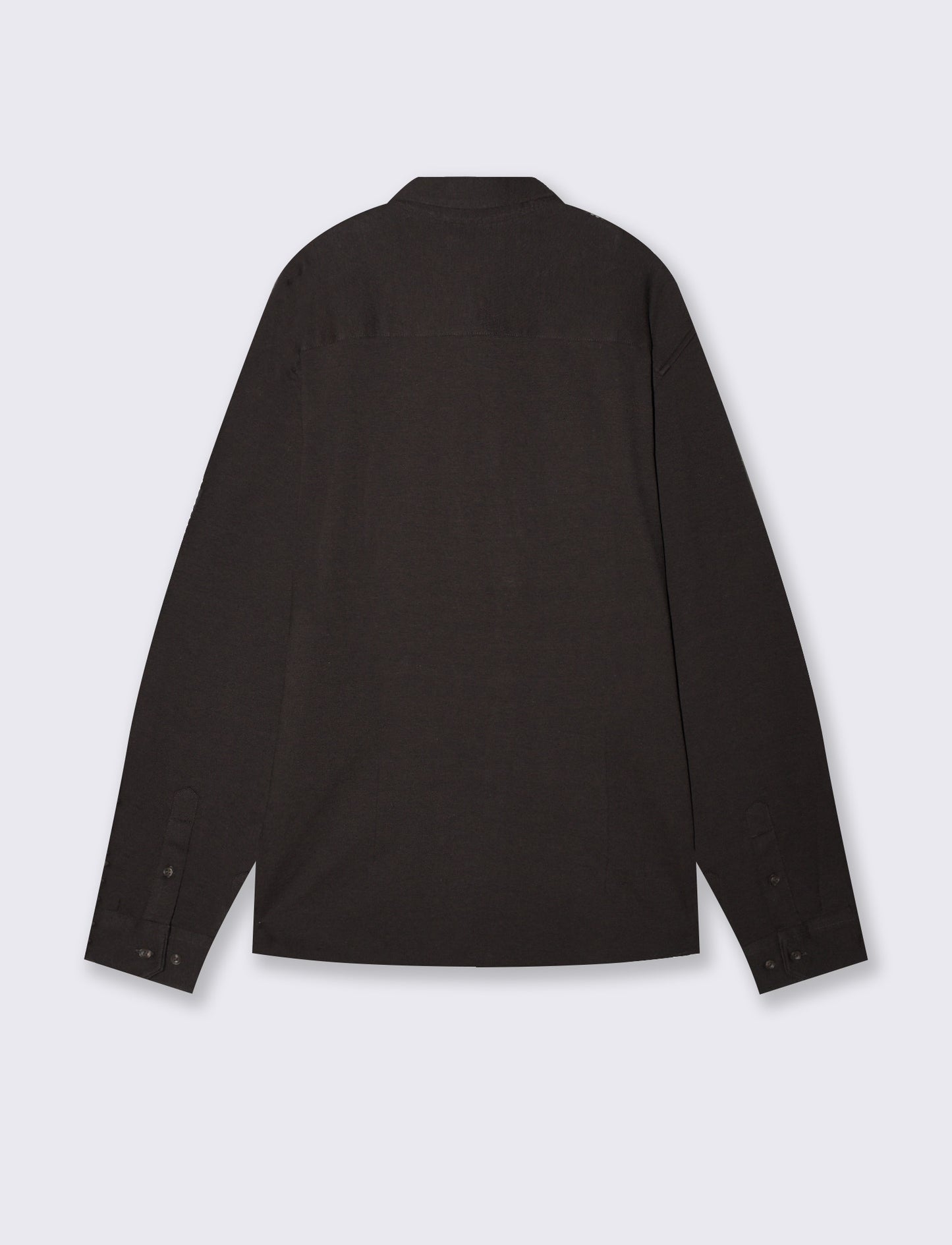 Camicia in cotone effetto maglia - moro/melange
