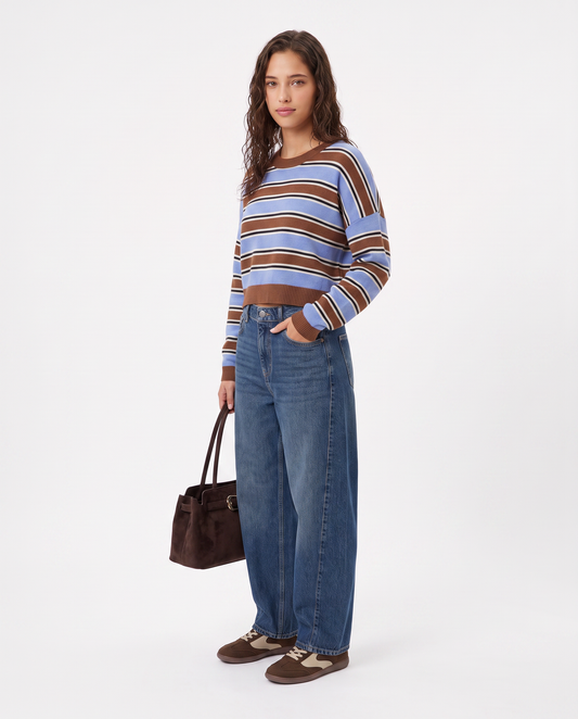 Maglia crop con manica a T stylish - Var 4