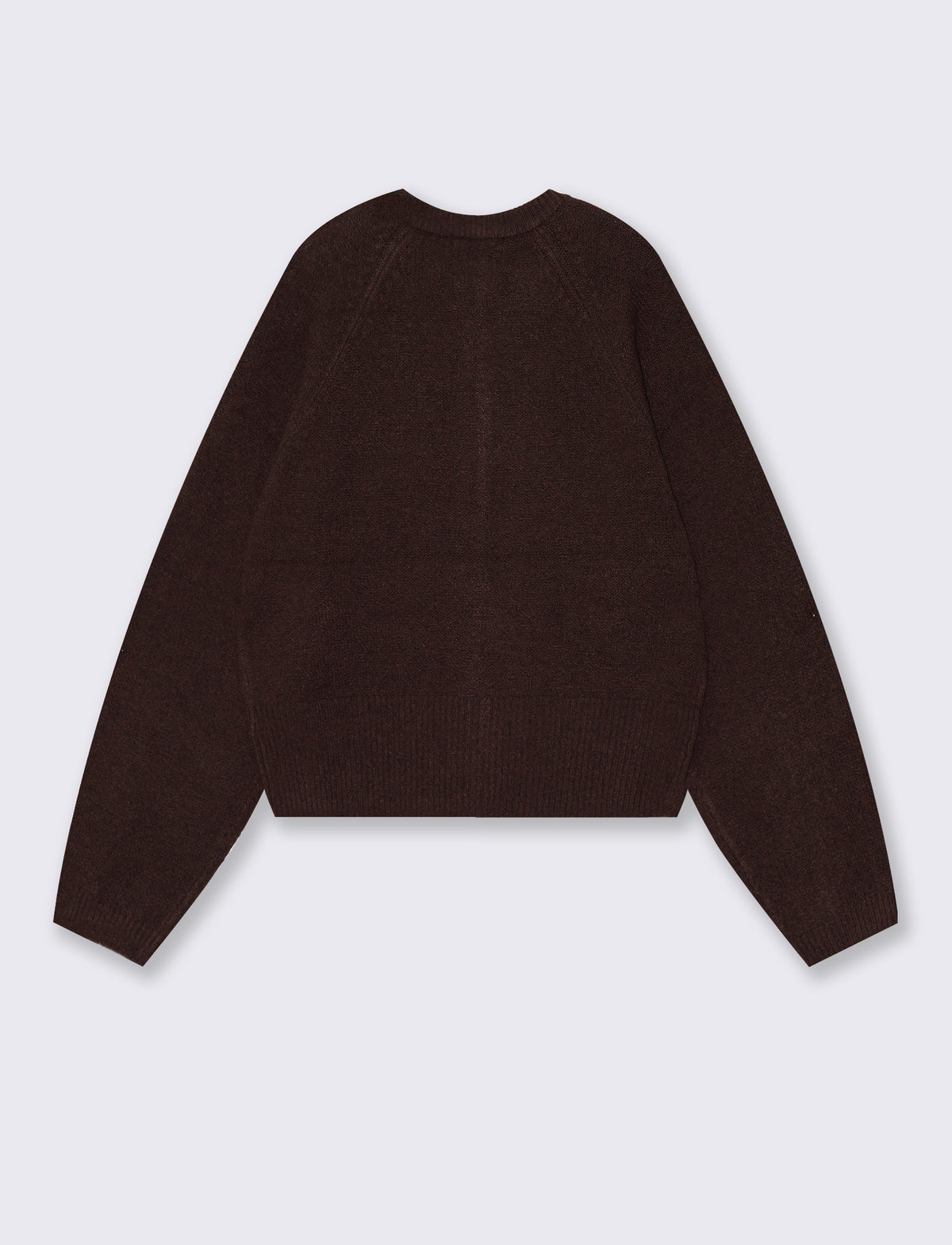 Cardigan girocollo manica a raglan - Moro