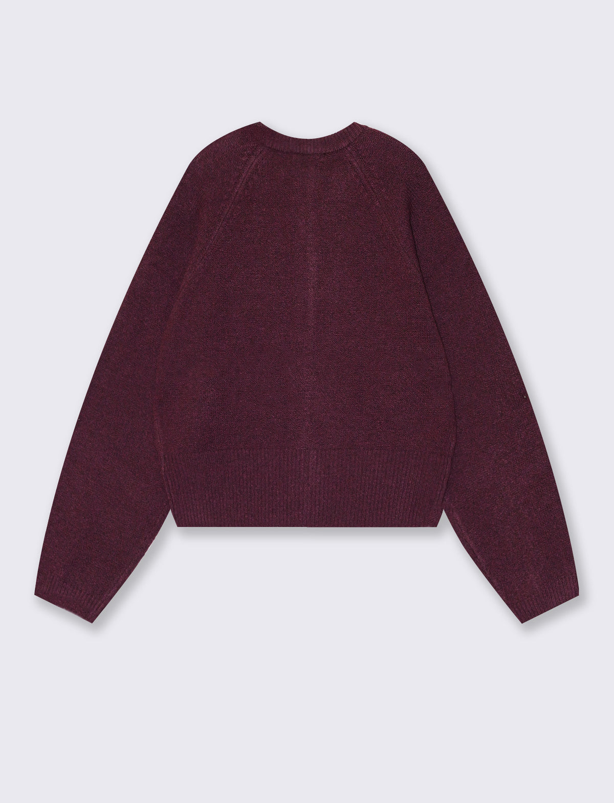 Cardigan girocollo manica a raglan - Bordeaux