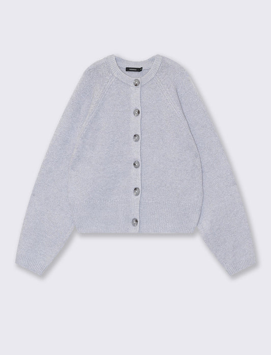 Crew neck raglan sleeve cardigan - Sky blue