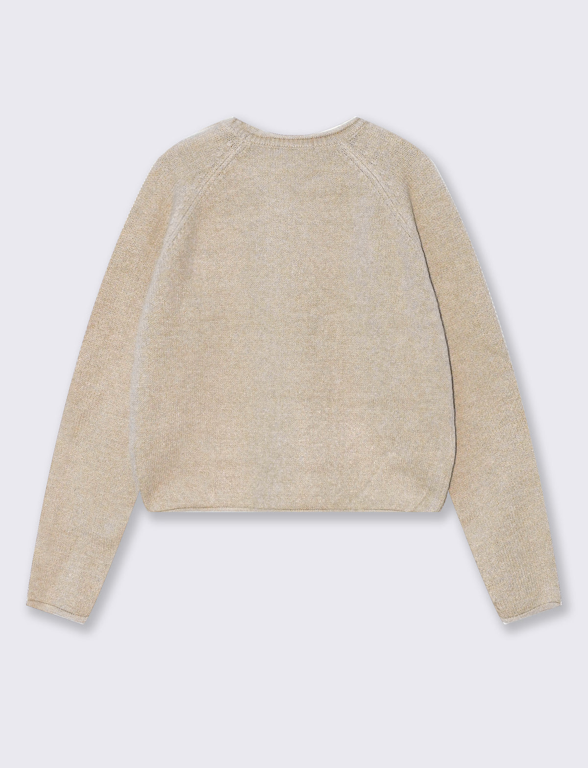 Pullover girocollo con manica raglan - Beige grano