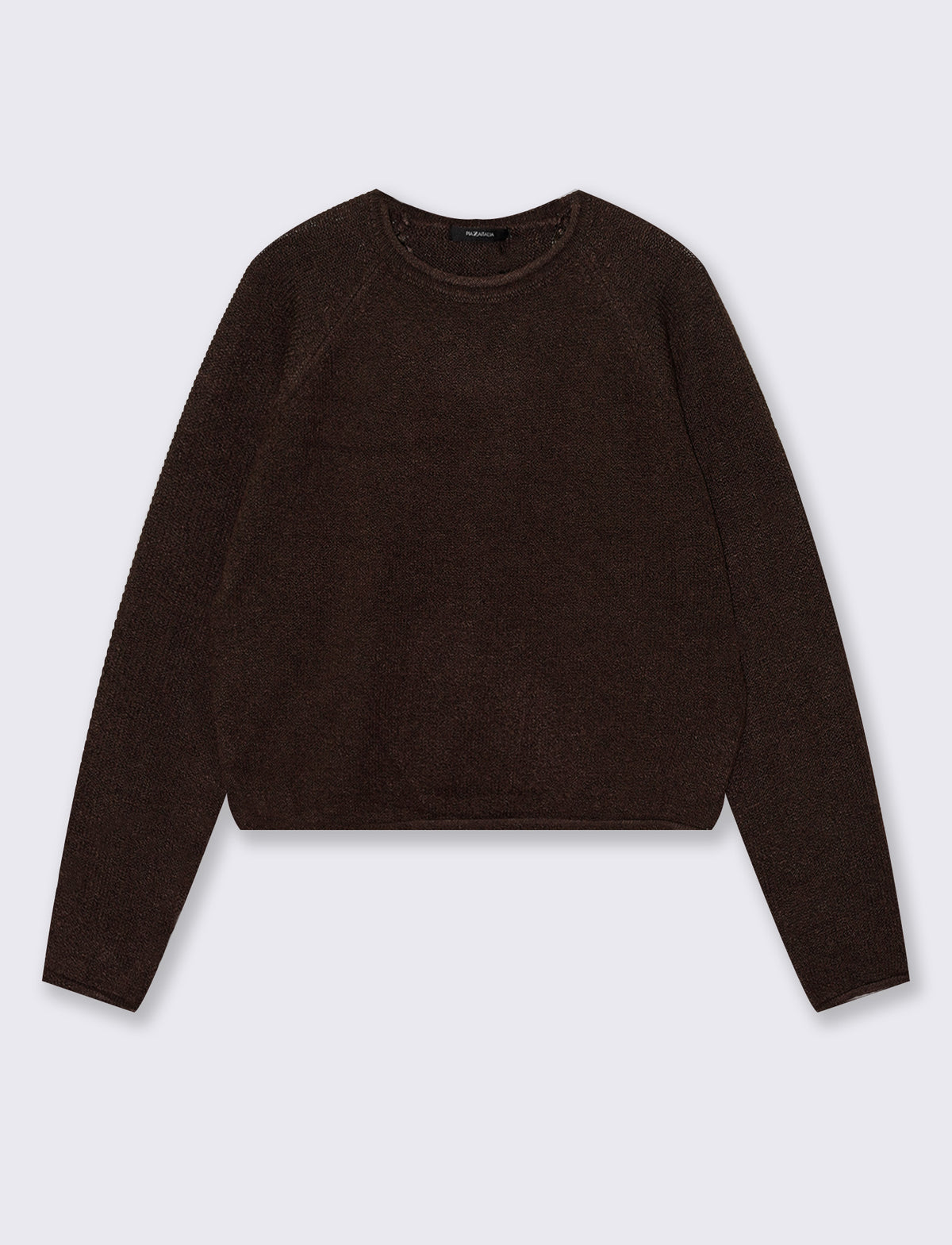 Crewneck pullover with raglan sleeves - Brown