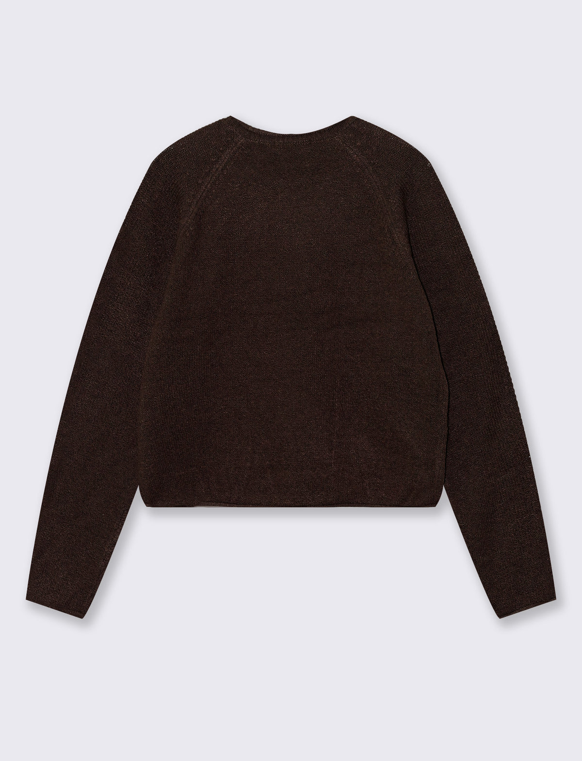 Crewneck pullover with raglan sleeves - Brown