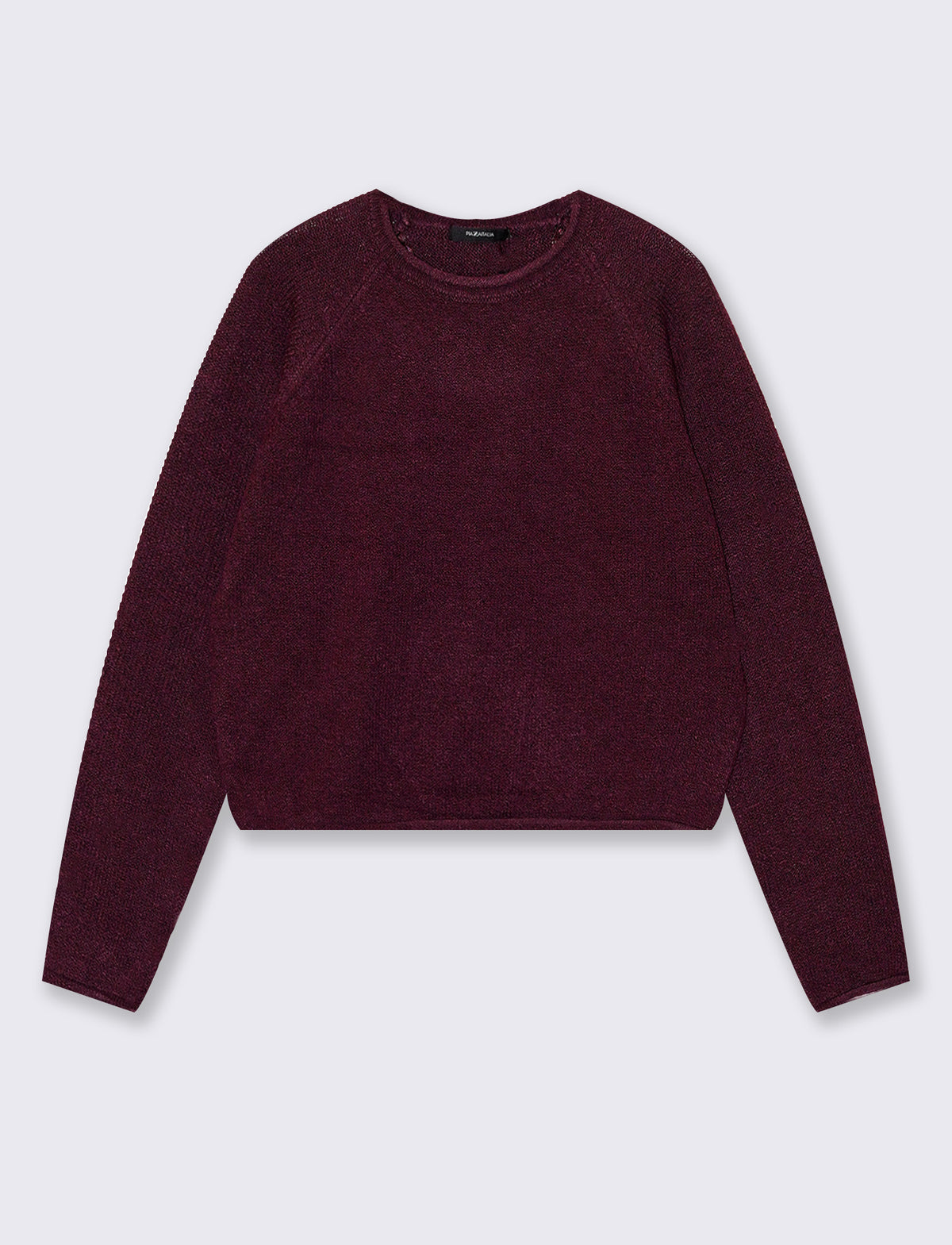 Pullover girocollo con manica raglan - Bordeaux