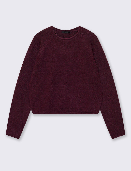Crewneck pullover with raglan sleeves - Red