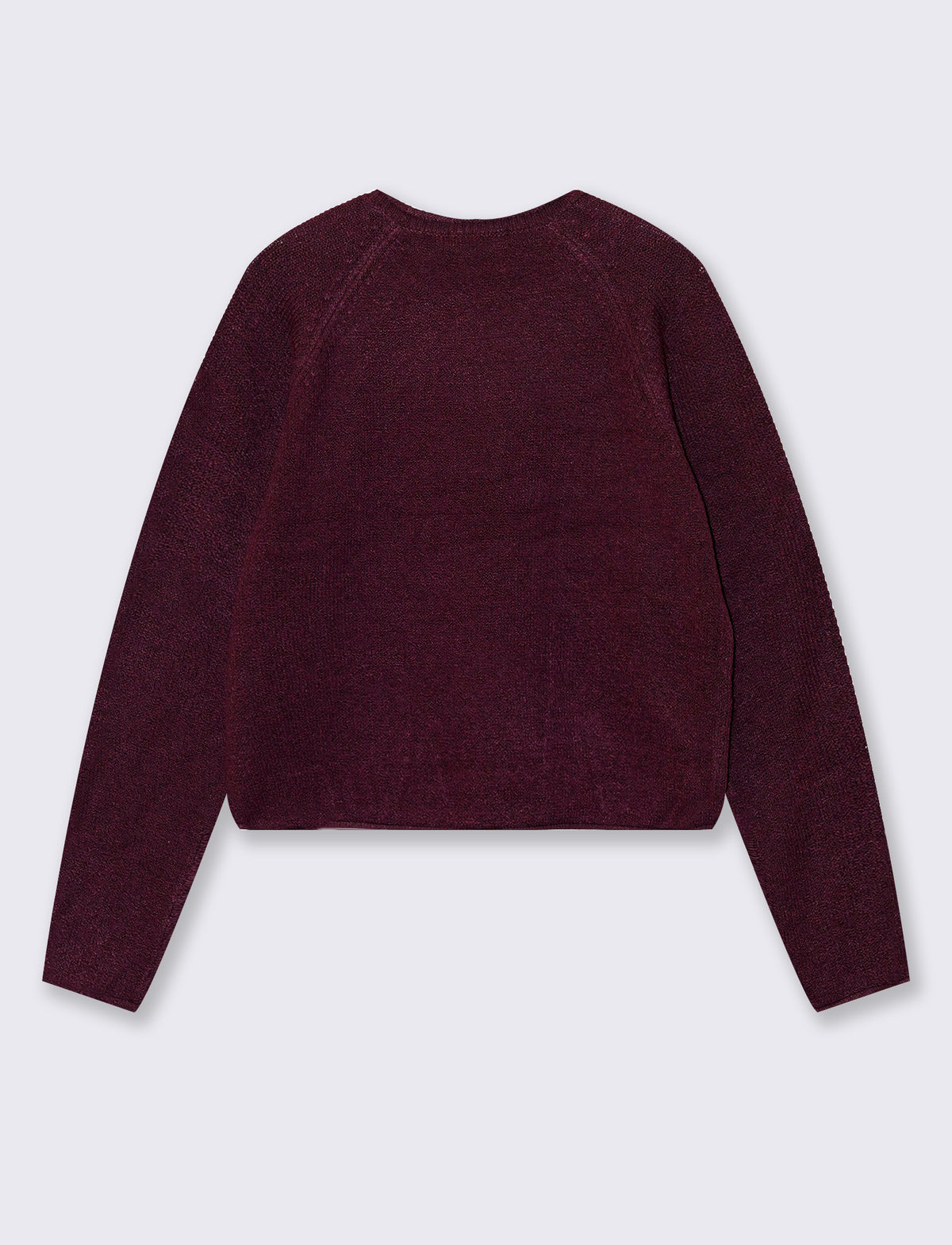 Pullover girocollo con manica raglan - Bordeaux
