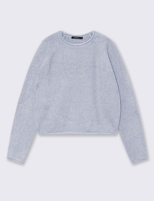Crewneck pullover with raglan sleeves - Sky blue