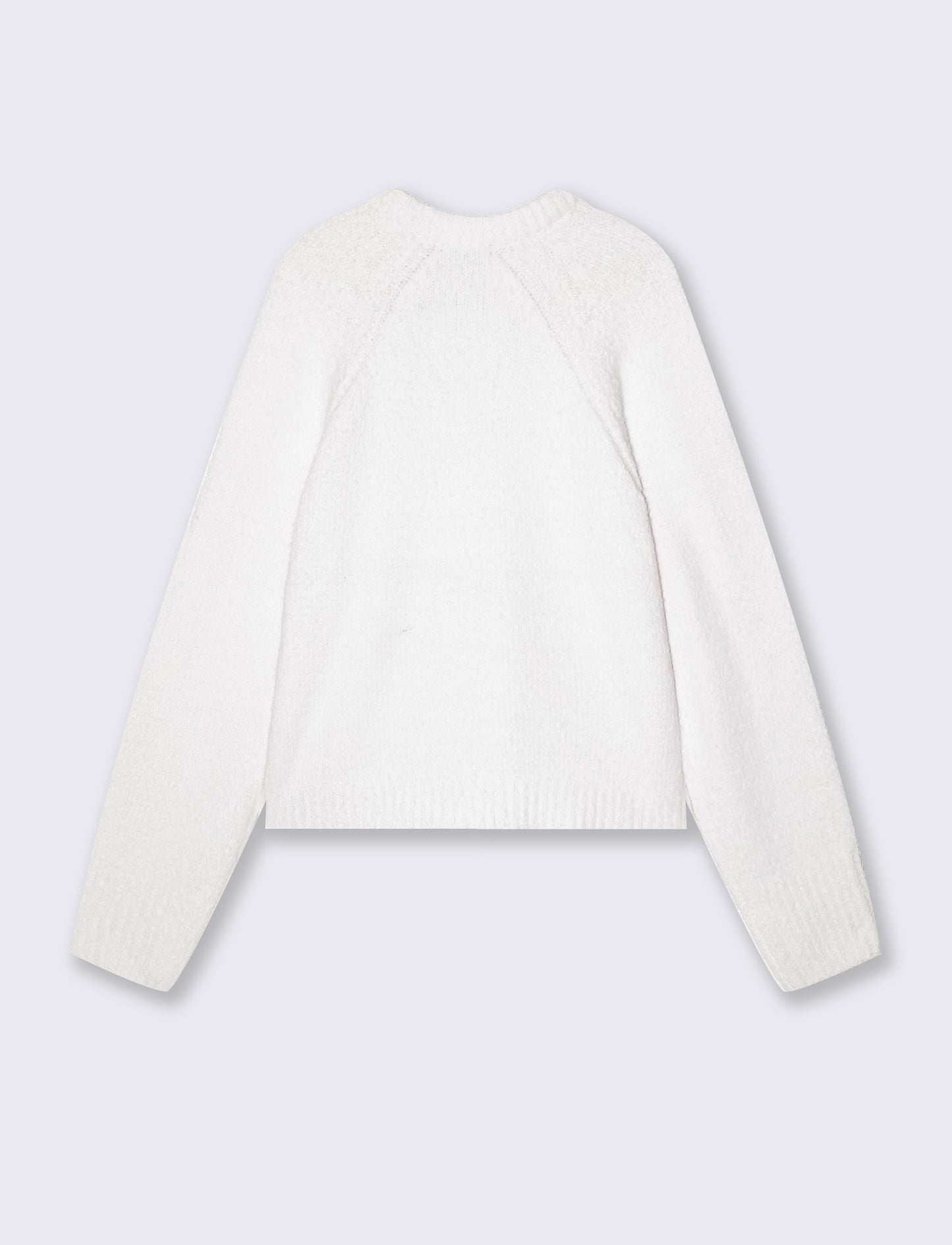 Velvet crew neck pullover - White