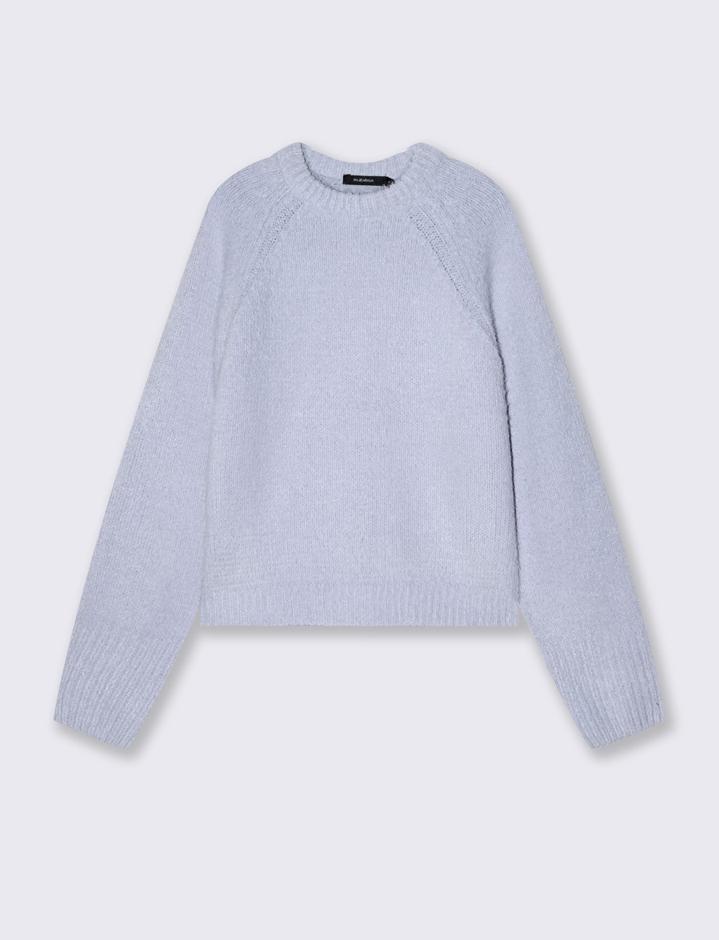 Velvet crew neck pullover - Sky blue