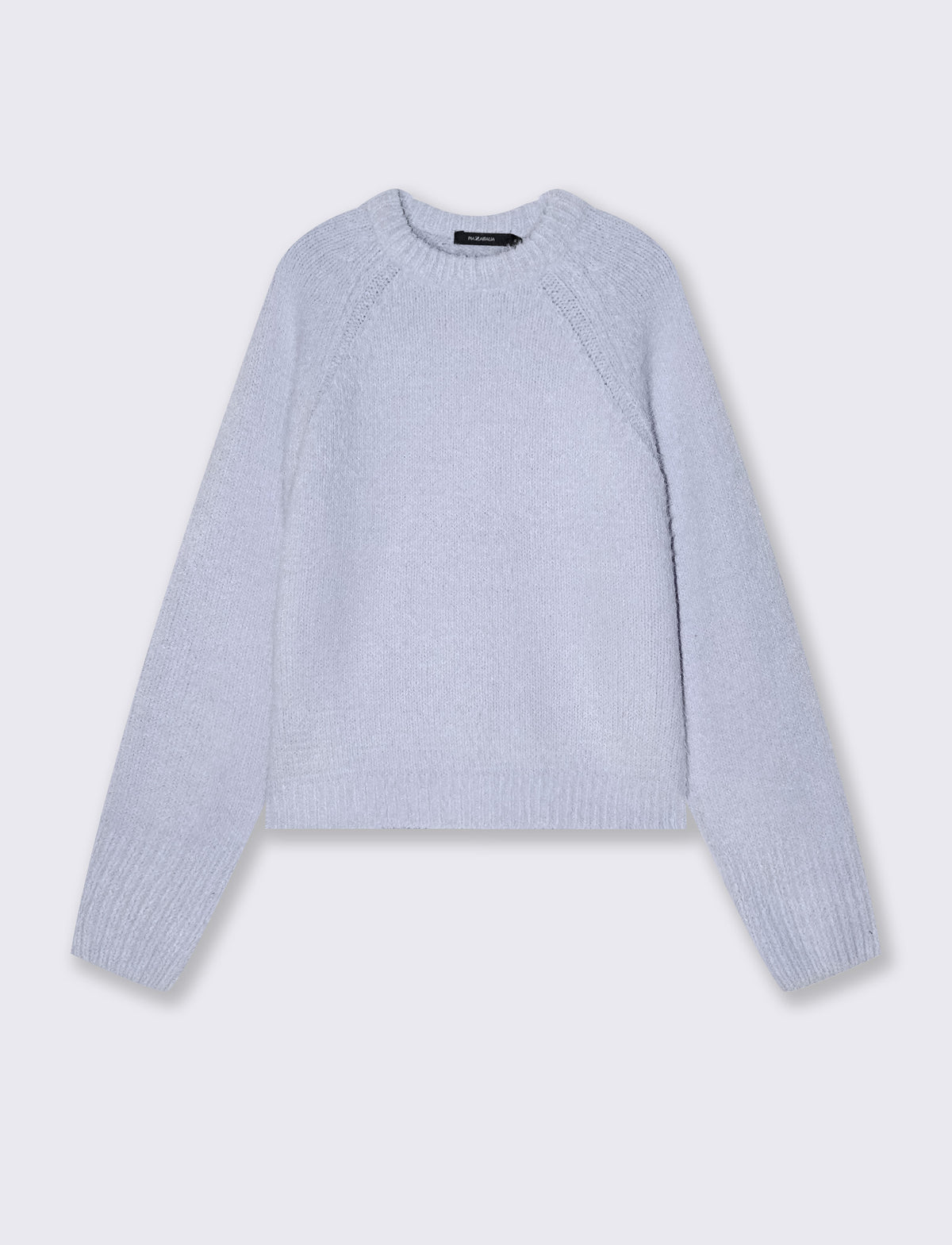 Pullover girocollo in ciniglia opaca - Azzurro cielo