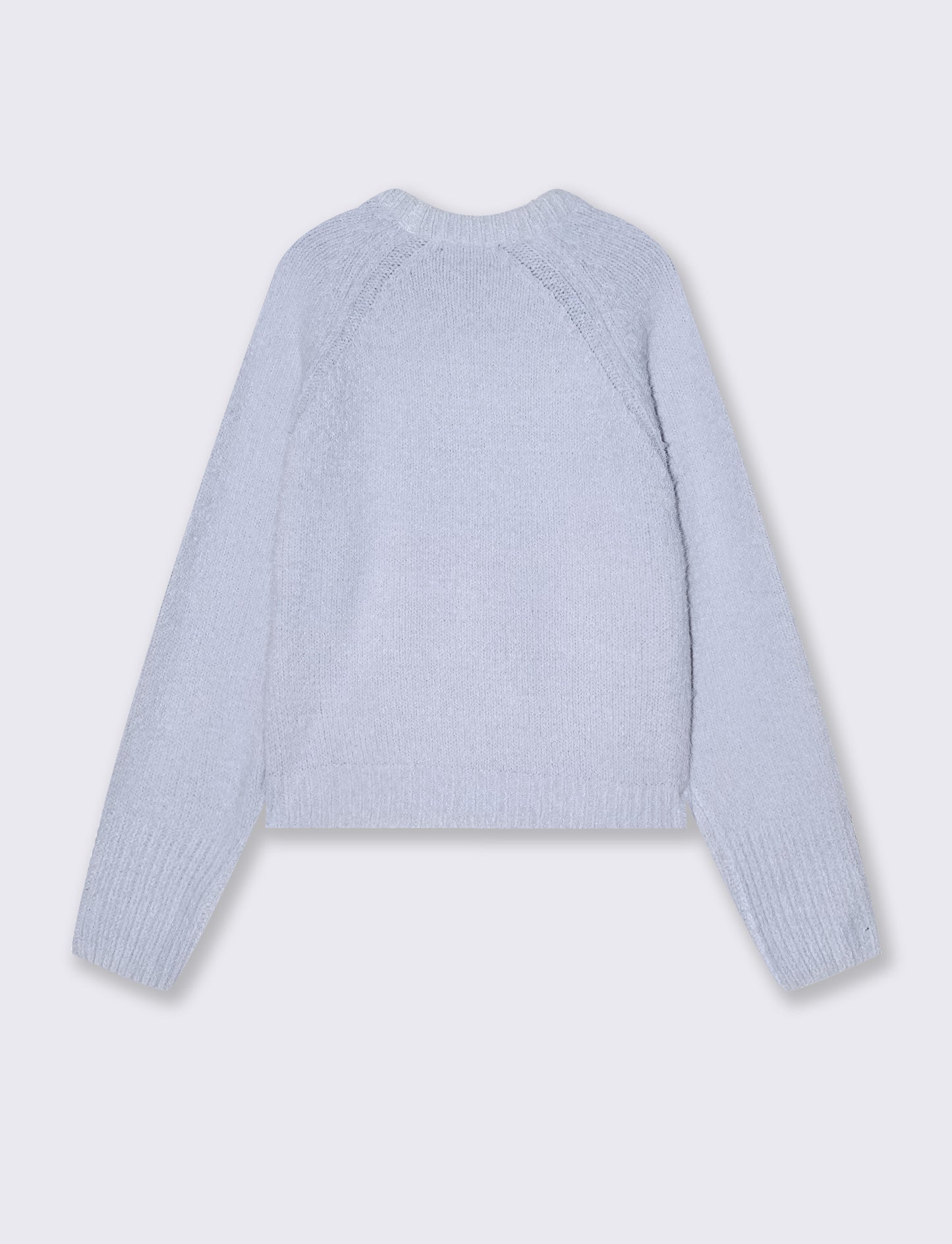 Velvet crew neck pullover - Sky blue