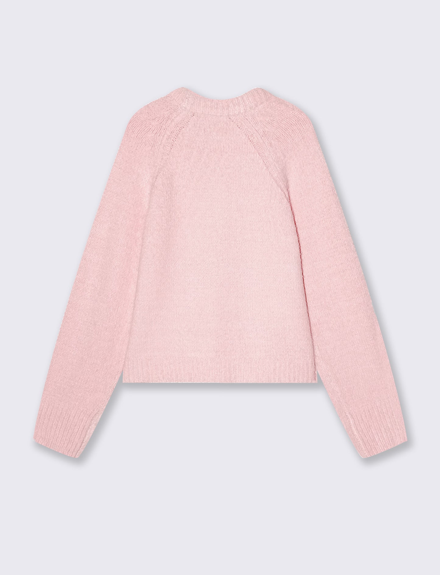 Velvet crew neck pullover - Pink