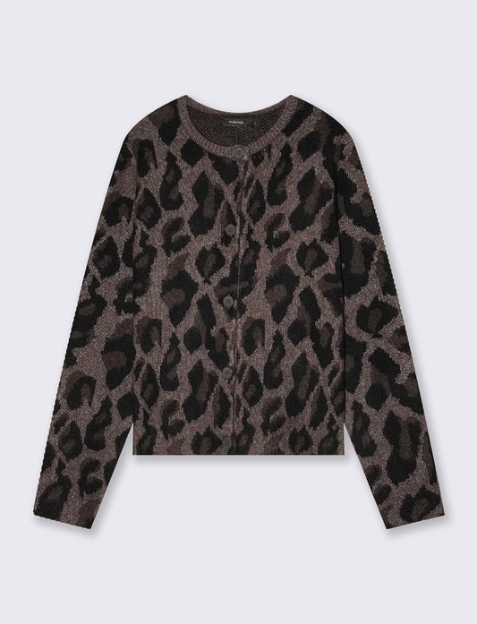 Cardigan jacquard con motivo animalier - var 1
