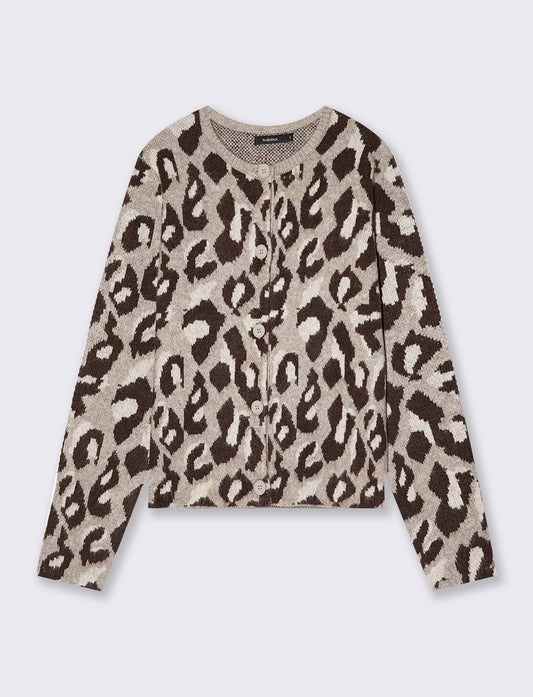 Cardigan jacquard con motivo animalier - var 2