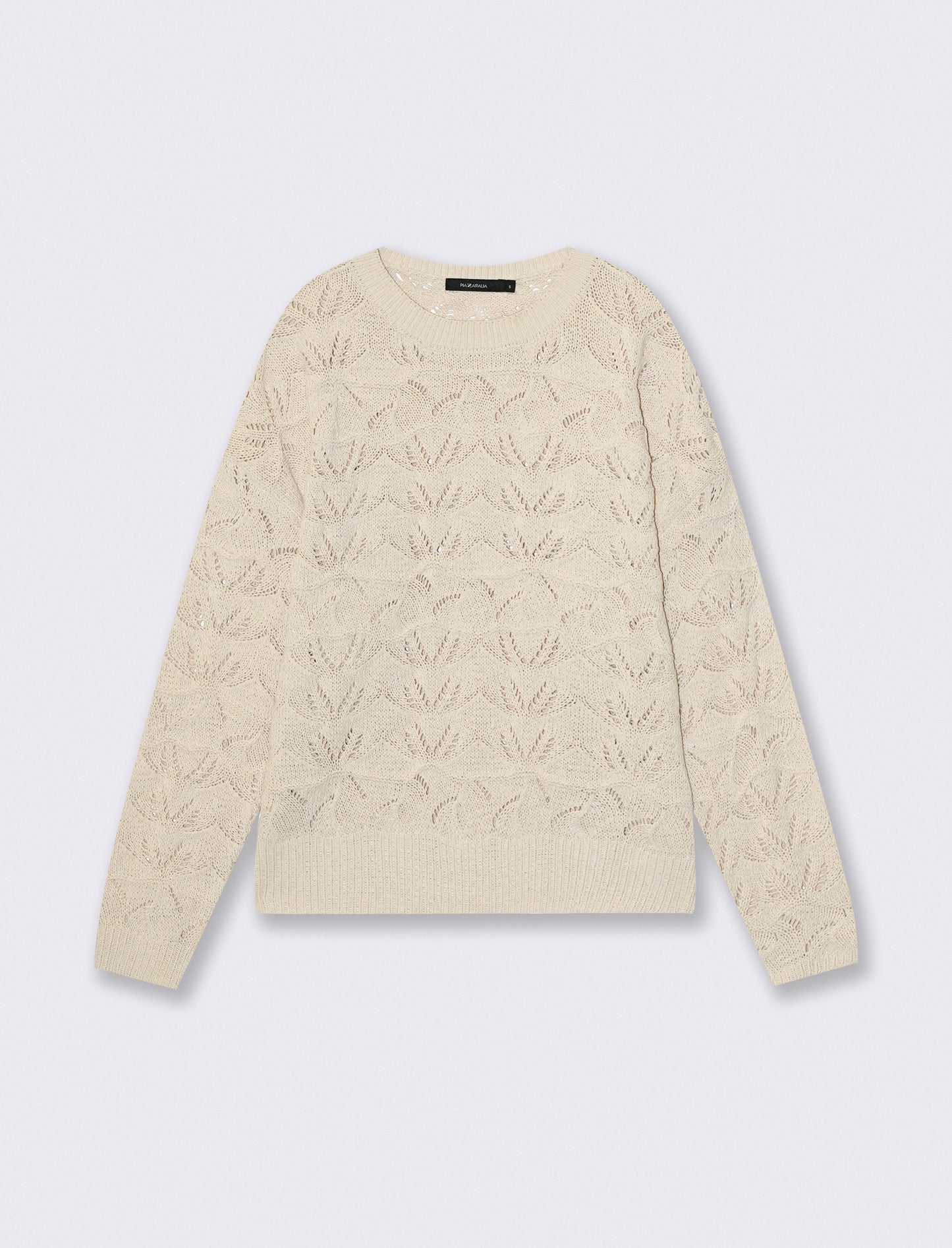 Pullover girocollo in ciniglia opaca - Avorio