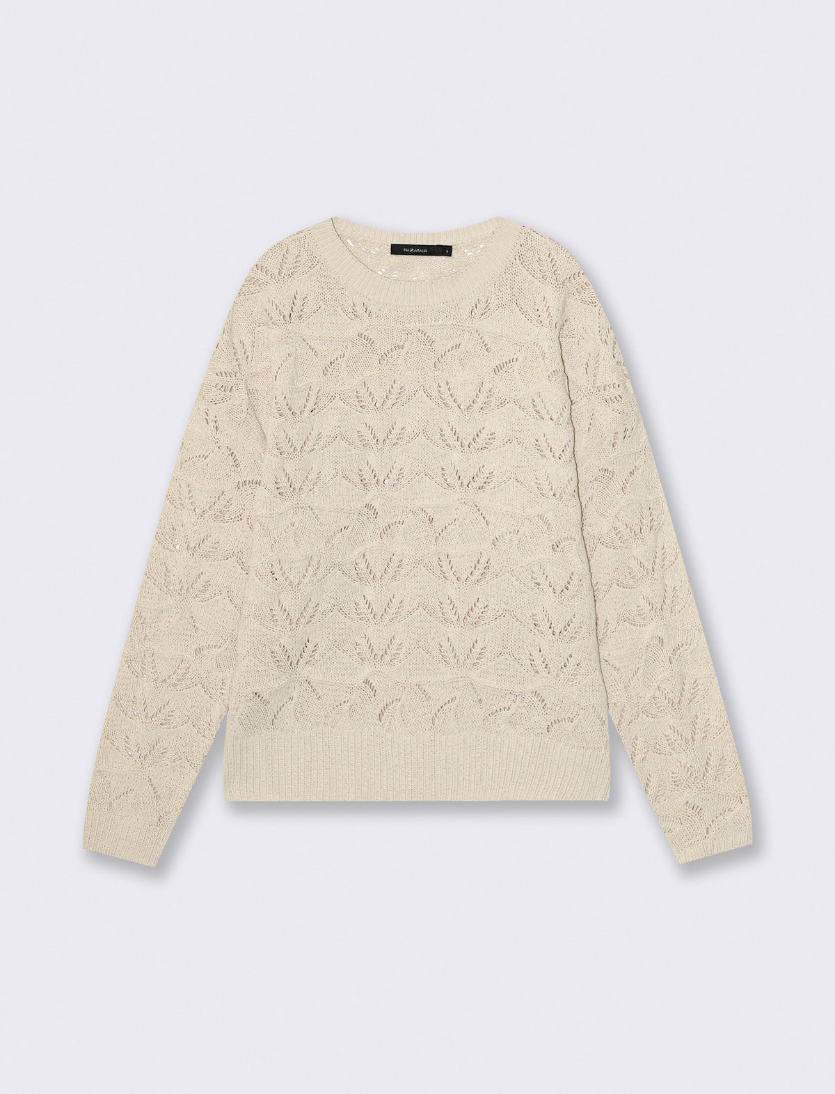 Pullover girocollo in ciniglia opaca - Avorio
