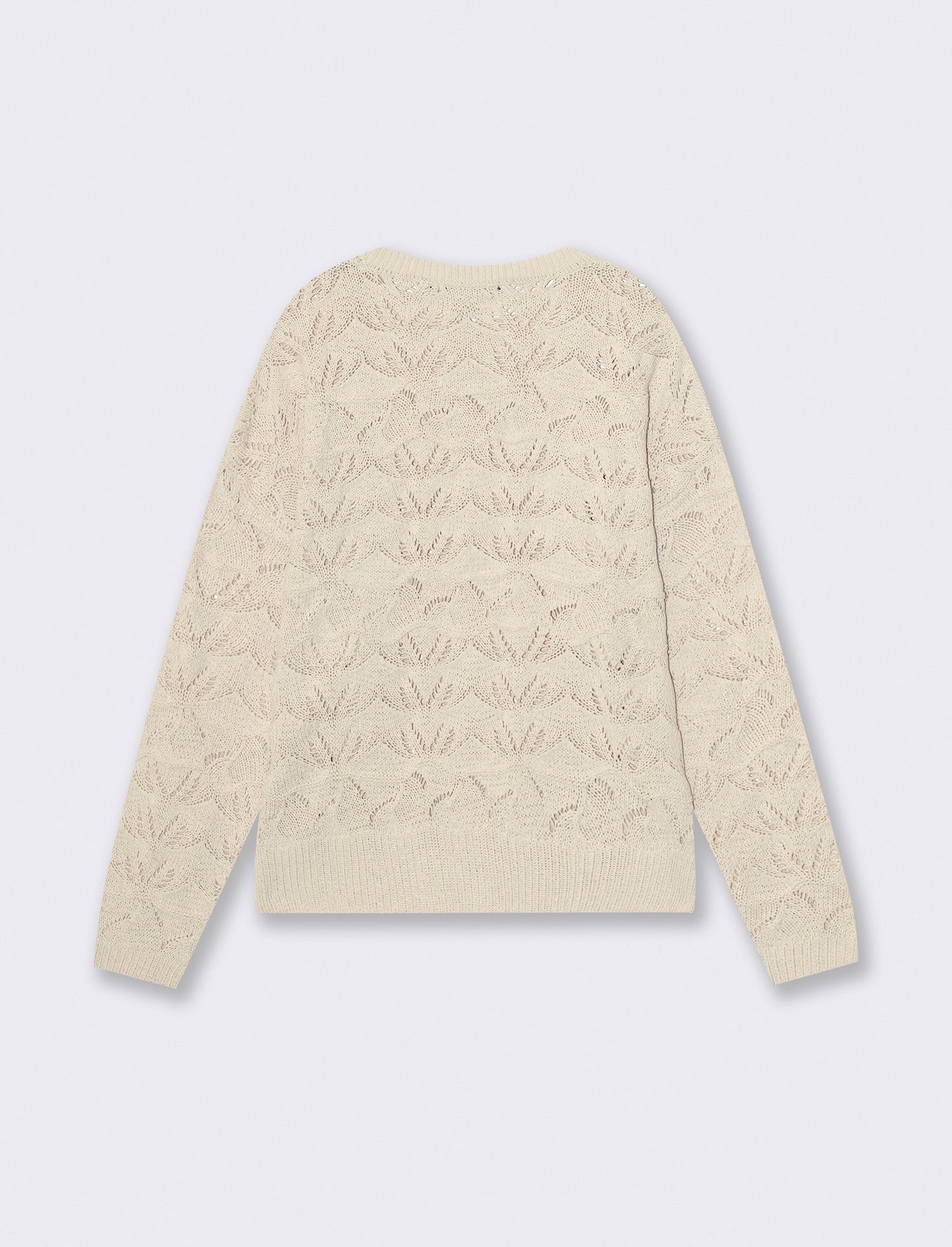 Pullover girocollo in ciniglia opaca - Avorio