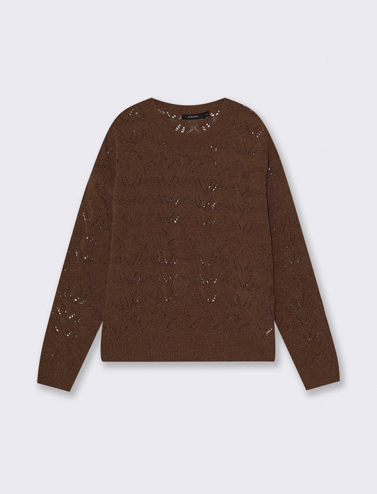 Matte velour crew neck pullover - Grey