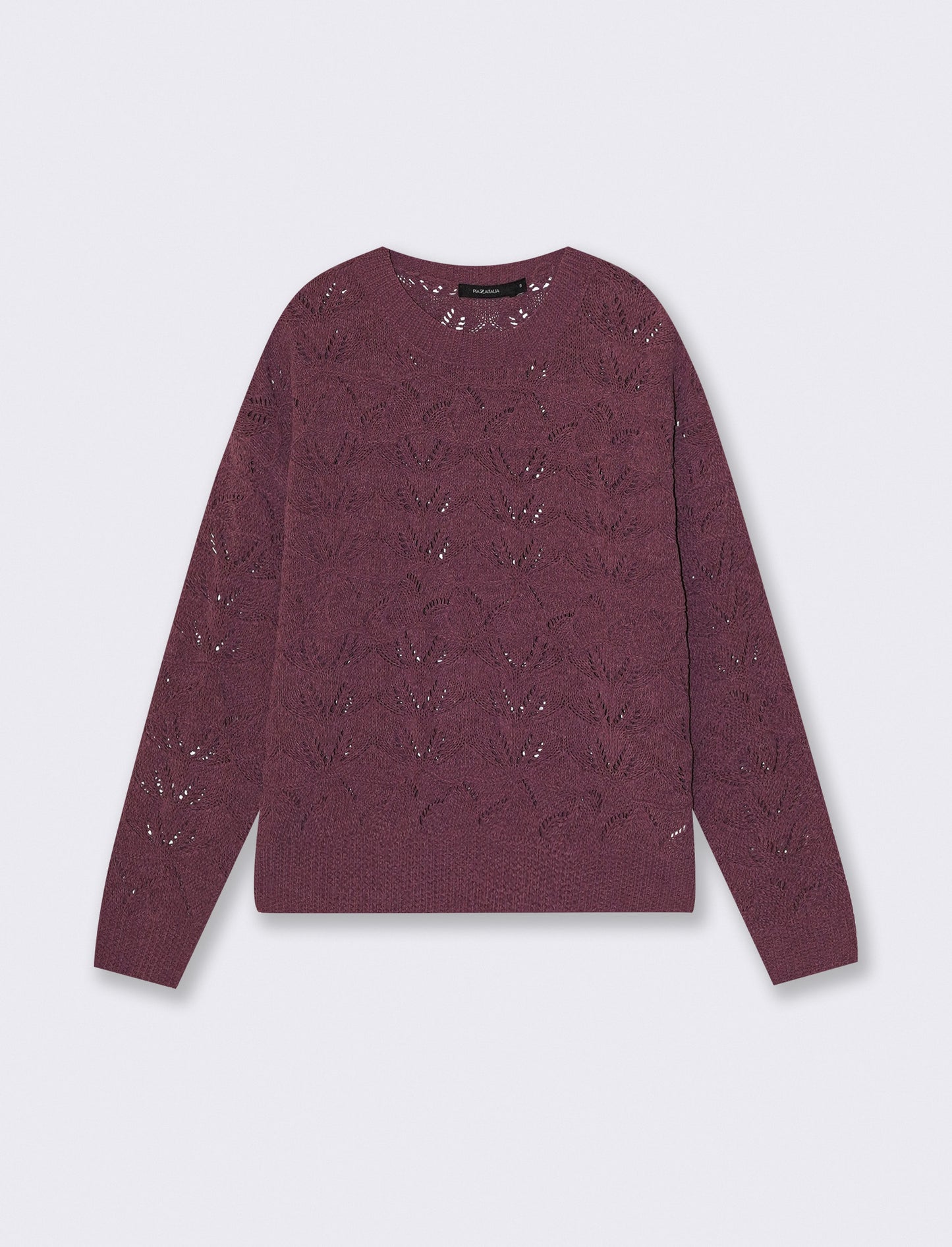 Pullover girocollo in ciniglia opaca - Viola malva