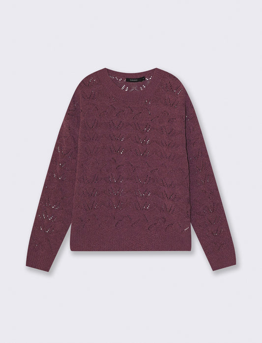 Matte velour crew neck pullover - Purple