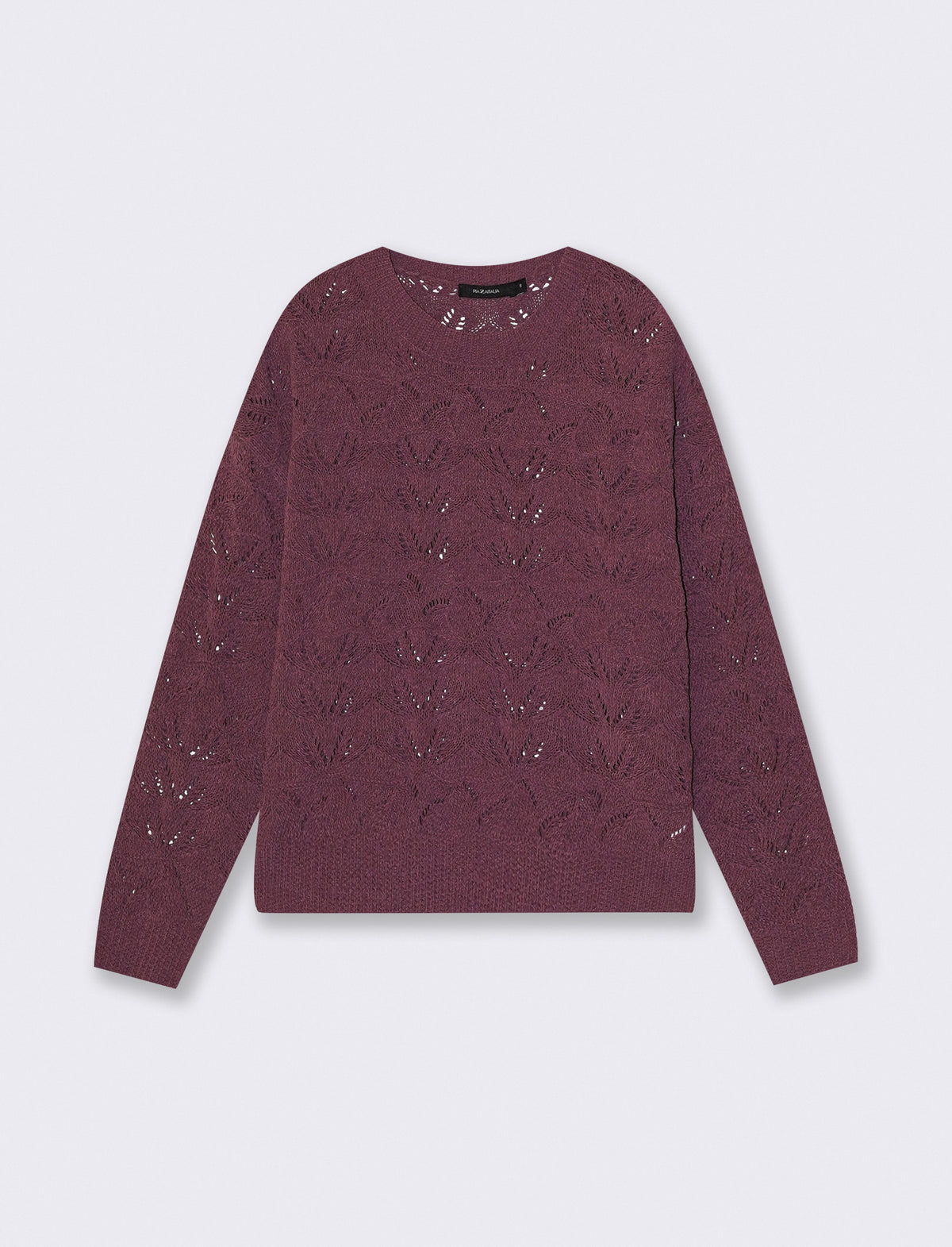 Pullover girocollo in ciniglia opaca - Viola malva