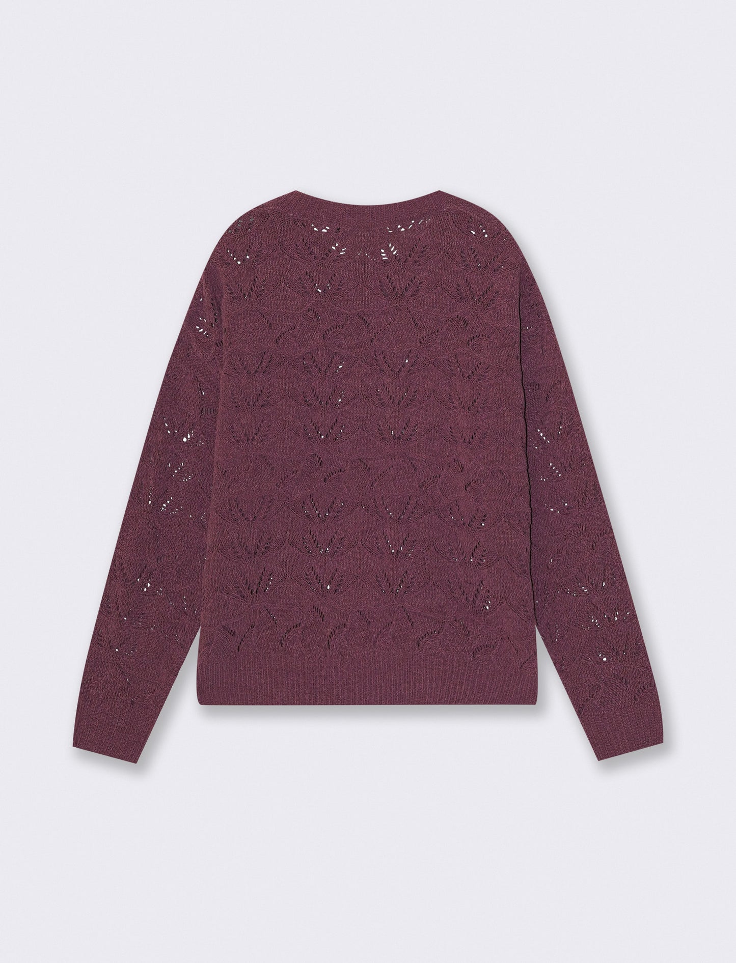 Pullover girocollo in ciniglia opaca - Viola malva