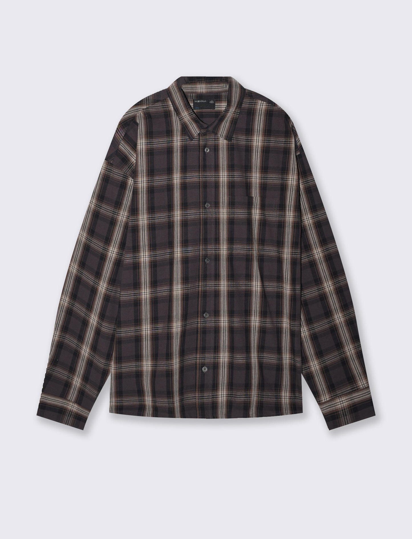 Camicia a Quadri Relaxed Fit in Cotone - Moro