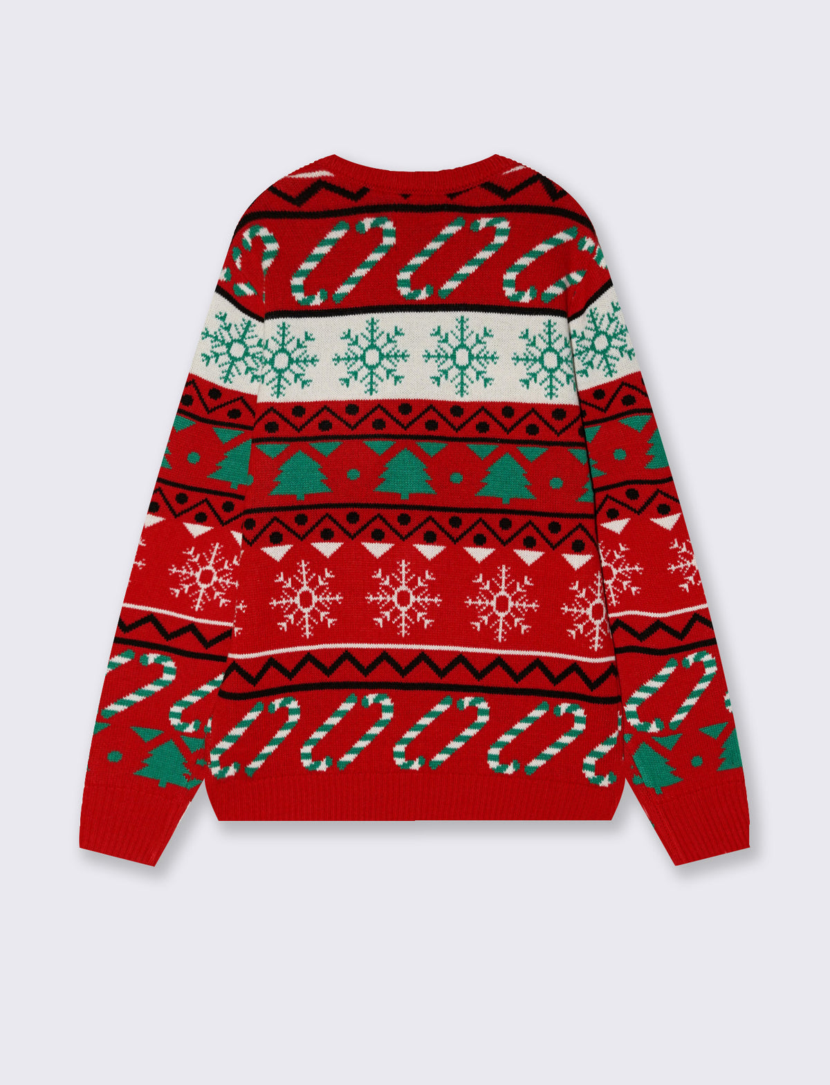 Multicolor 3D Jacquard Christmas Sweater - Red