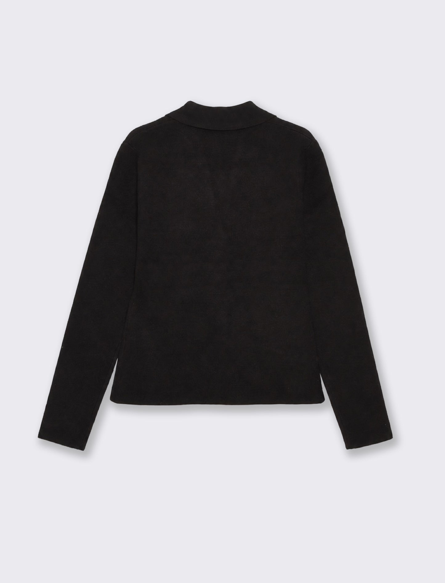 Knitted Blazer with Front Buttons - Black