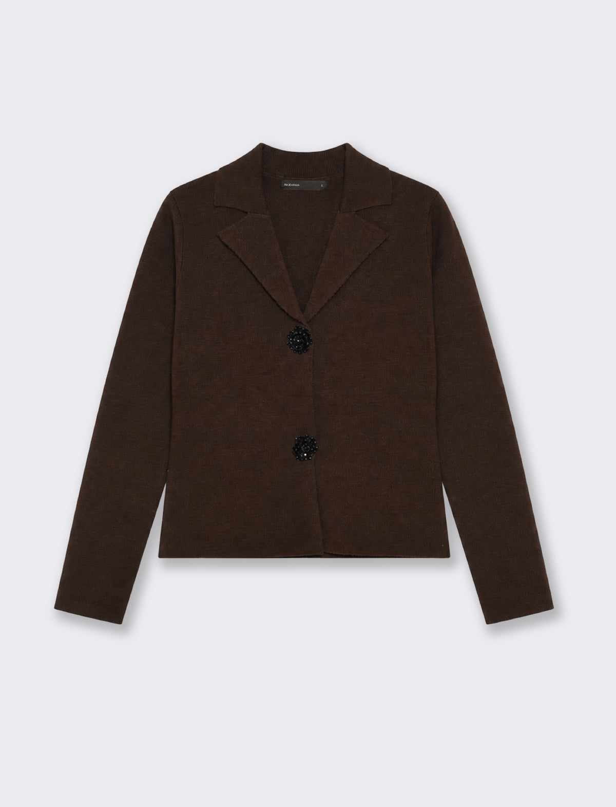 Blazer a maglia con bottoni frontali - Moro