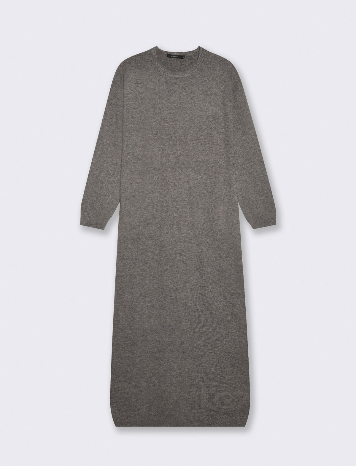 Vestito lungo in maglia con maniche 3/4 - Grigio scuro