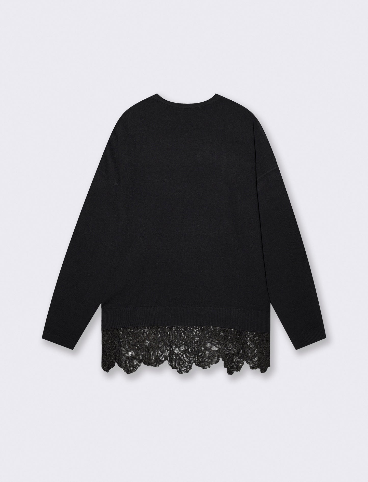 Maglia over paricollo manica lunga - Nero