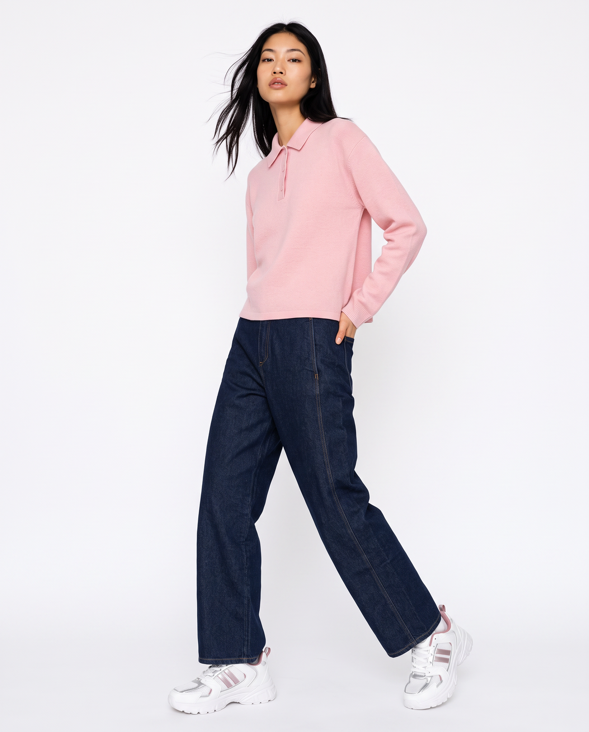 Maglia polo elegante e versatile - Rosa chiaro