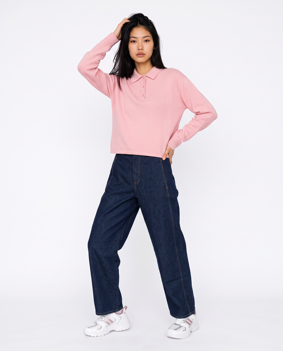 Maglia polo elegante e versatile - Rosa chiaro