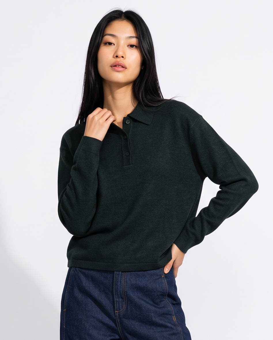 Maglia polo elegante e versatile - Verde bosco