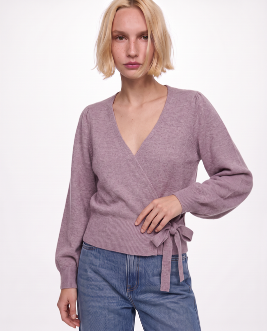 Crossed open cardigan ballerina - Purple