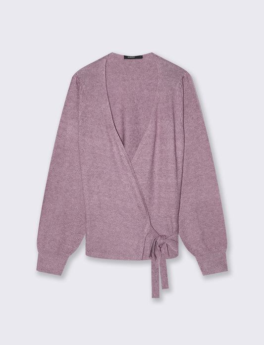 Cardigan aperto incrociato ballerina - Viola malva