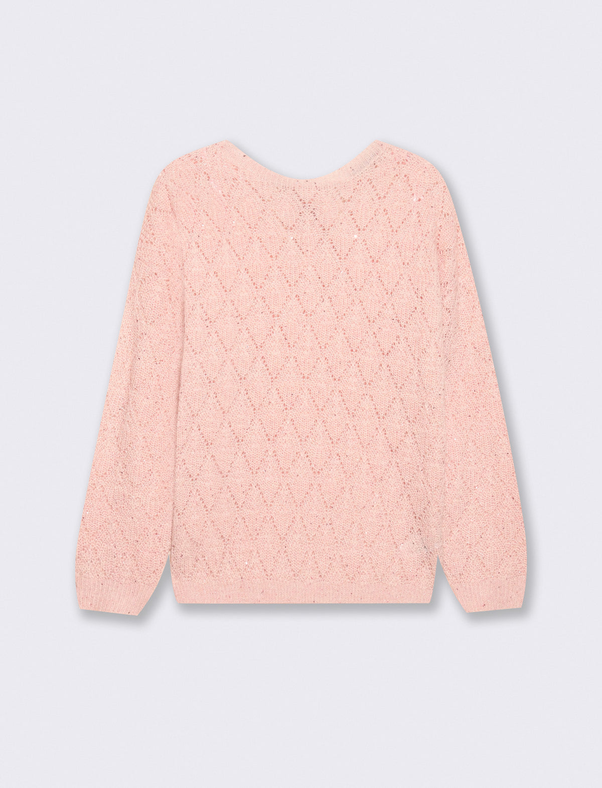 Maglia manica lunga con scollo e fiocco - Rosa candy