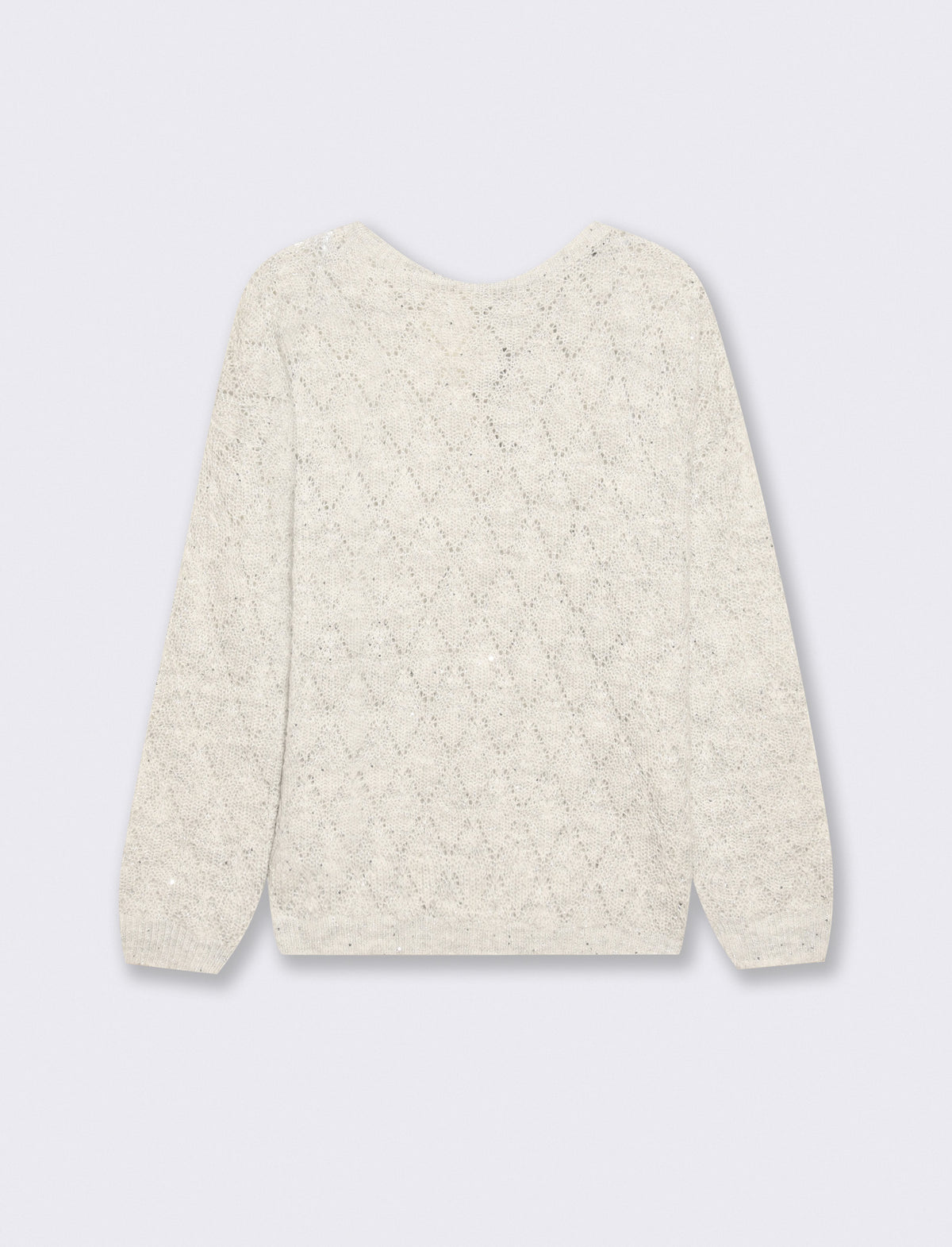 Maglia manica lunga con scollo e fiocco - Grigio chiaro mel.