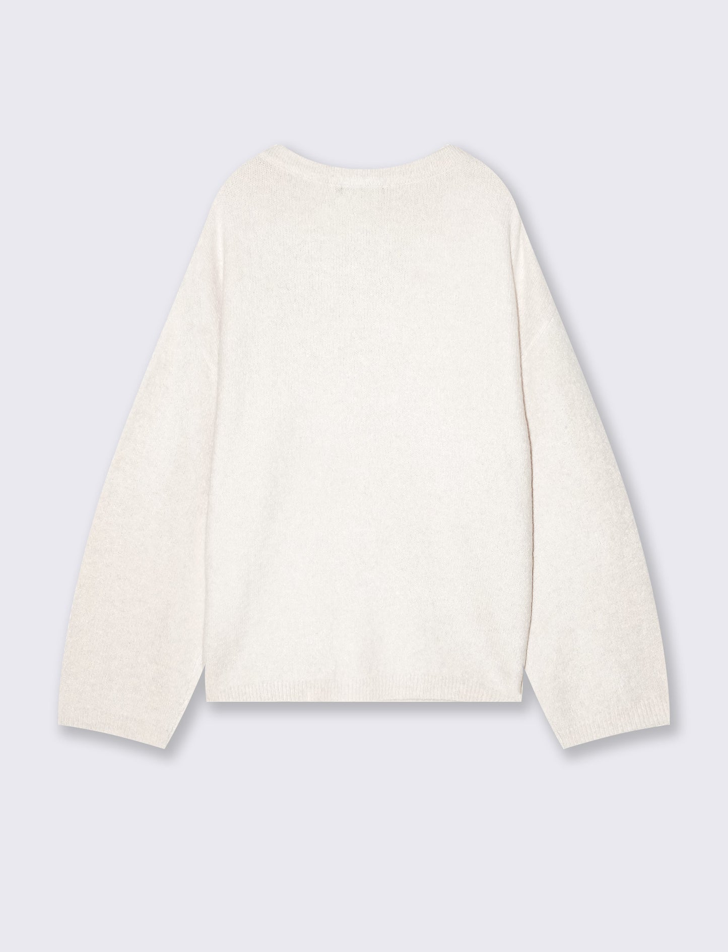 Pullover con scollo e dettaglio gioiello - Avorio