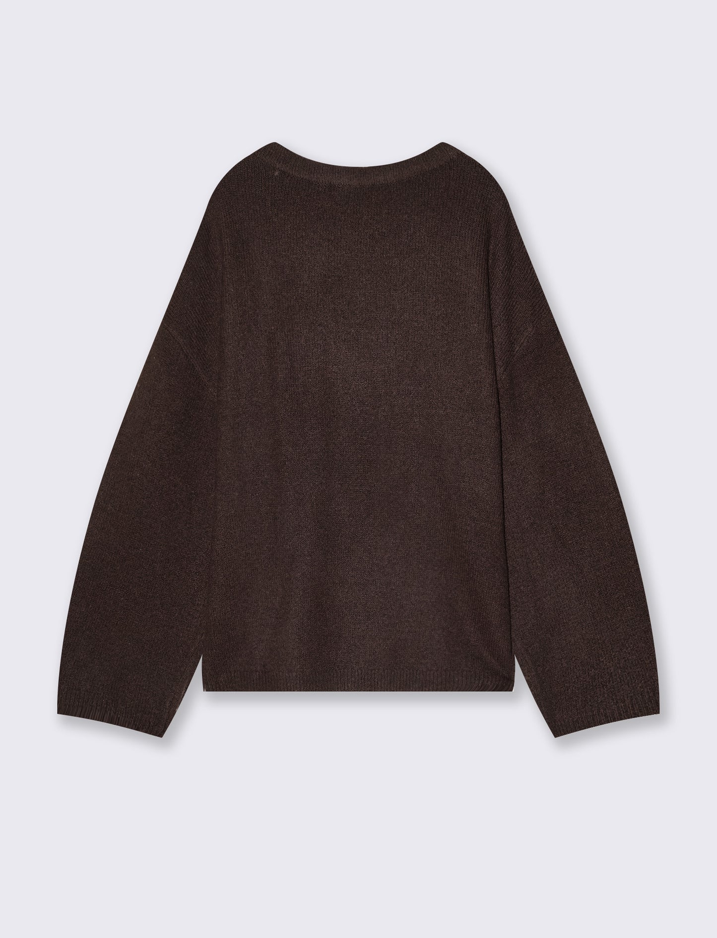 Sweater with neckline and jewel detail - Brown