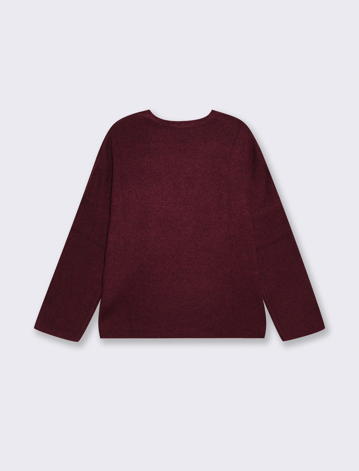 Pullover over con scollo a V elegante - Bordeaux