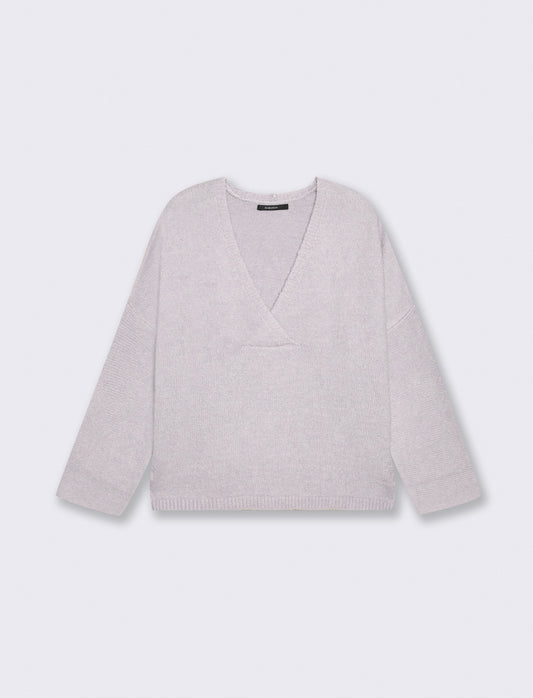 Elegant V-neck sweater - Sky blue