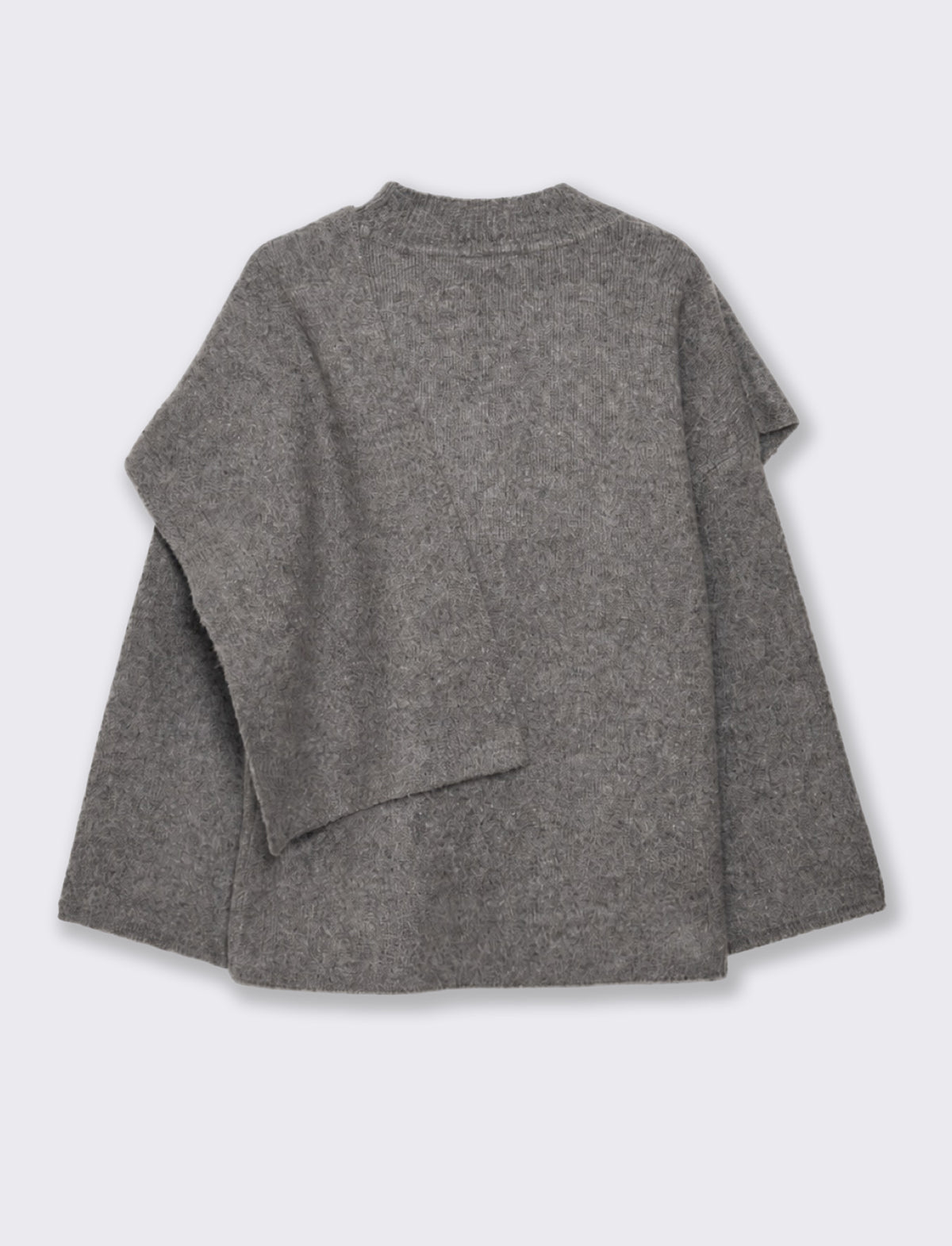 Pullover a collo alto con sciarpa abbinata - Grigio mel.